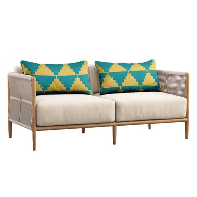 Capa para Almofada Lombar em Poliéster Interno/Externo, Retangular, Impermeável e Resistente às Intempéries para Móveis de Pátio - Vargottam 30,48 Cm × 50,8 Cm / Amarelo