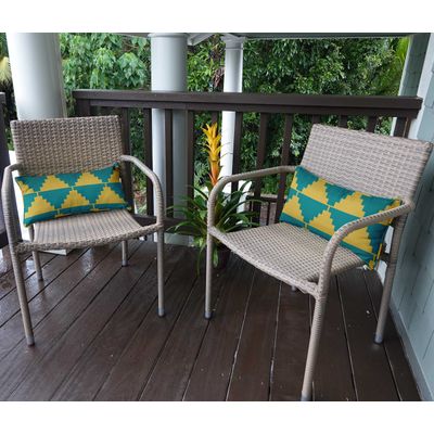 Capa para Almofada Lombar em Poliéster Interno/Externo, Retangular, Impermeável e Resistente às Intempéries para Móveis de Pátio - Vargottam 30,48 Cm × 50,8 Cm / Amarelo