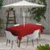 Toalha de Mesa Interno/Externo Impermeável para Pátio, Capa Primavera/Verão para Mesa Circular do Quintal/Churrascos/Piquenique - Vargottam 147,32 Cm × 304,8 Cm – Com Furo Para Guarda-Sol / Vermelho