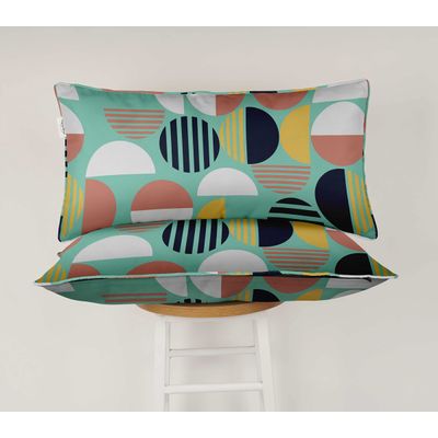 Capa para Almofada Lombar em Poliéster para Uso Interno/Externo, Retangular, À Prova D'Água para Móveis de Pátio - Vargottam 30,48 Cm × 45,72 Cm / Verde