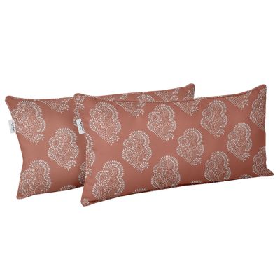 Capa de Almofada Lombar Retangular em Poliéster, Impermeável para Todas as Intempéries, para Móveis de Pátio - Vargottam 30,48 Cm × 60,96 Cm / Laranja