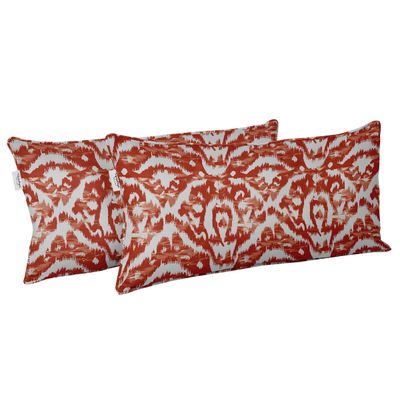 Capa para Almofada Lombar Retangular em Poliéster, Uso Interno/Externo, Impermeável para Intempéries, Móveis de Pátio - Vargottam 30,48 Cm × 50,8 Cm / Laranja