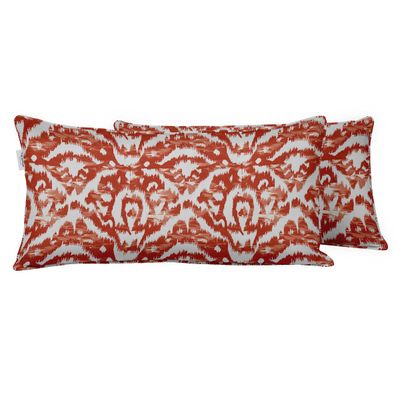 Capa para Almofada Lombar Retangular em Poliéster, Uso Interno/Externo, Impermeável para Intempéries, Móveis de Pátio - Vargottam 30,48 Cm × 50,8 Cm / Laranja