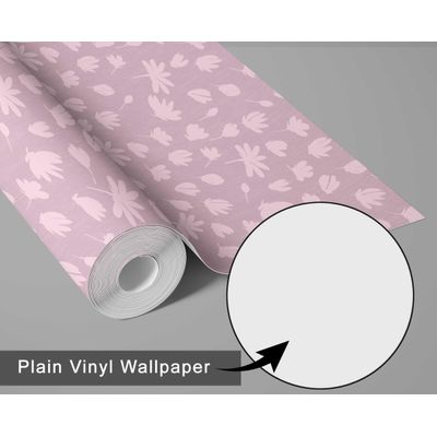Papel de Parede Vinílico Autoadesivo Floral Chique Impermeável Rosa, Removível para Quartos, Salas, Espaços de Locação e Armários - S4Sassy 63,5 cm (L) × 304,8 cm (C) / Rosa - Vinil Liso