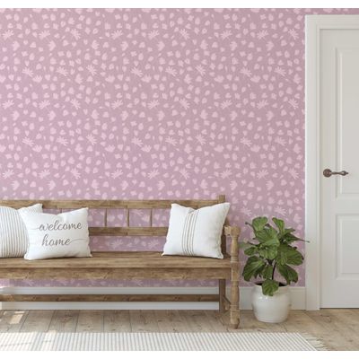Papel de Parede Vinílico Autoadesivo Floral Chique Impermeável Rosa, Removível para Quartos, Salas, Espaços de Locação e Armários - S4Sassy 63,5 cm (L) × 304,8 cm (C) / Rosa - Vinil Liso