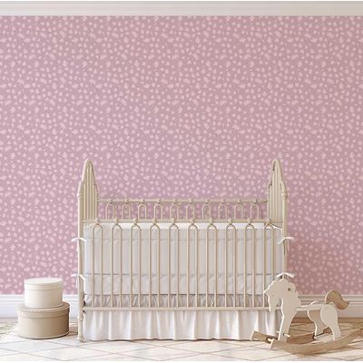 Papel de Parede Vinílico Autoadesivo Floral Chique Impermeável Rosa, Removível para Quartos, Salas, Espaços de Locação e Armários - S4Sassy 63,5 cm (L) × 304,8 cm (C) / Rosa - Vinil Liso