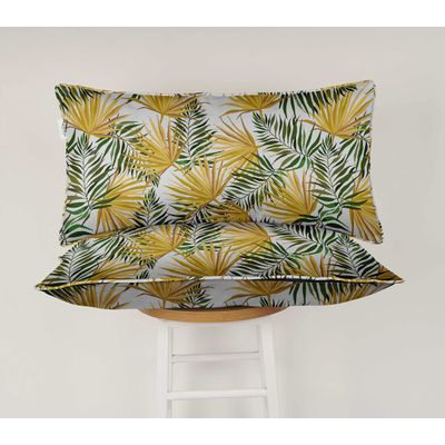 Capa Para Almofada Lombar em Poliéster, Interno/Externo, Impermeável 4 Estações, Retangular para Móveis de Pátio - Vargottam 30,48 Cm × 45,72 Cm / Amarelo