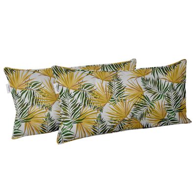 Capa Para Almofada Lombar em Poliéster, Interno/Externo, Impermeável 4 Estações, Retangular para Móveis de Pátio - Vargottam 30,48 Cm × 45,72 Cm / Amarelo