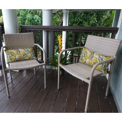 Capa Para Almofada Lombar em Poliéster, Interno/Externo, Impermeável 4 Estações, Retangular para Móveis de Pátio - Vargottam 30,48 Cm × 45,72 Cm / Amarelo