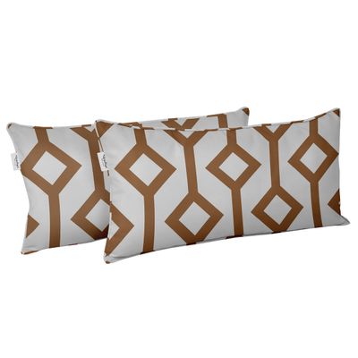 Capa de Almofada Lombar em Poliéster, Uso Interno/Externo, Retangular e Impermeável para Móveis de Pátio - Vargottam 30,48 Cm × 45,72 Cm / Marrom