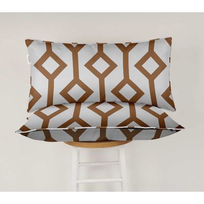 Capa de Almofada Lombar em Poliéster, Uso Interno/Externo, Retangular e Impermeável para Móveis de Pátio - Vargottam 30,48 Cm × 45,72 Cm / Marrom