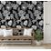 Papel de Parede Folha Tropical Preto, Vinil Autoadesivo Decorativo, DIY Fácil para Quarto, Sala e Armários - S4Sassy 63,5 cm (L) × 914,4 cm (C) / Preto - Vinil Liso