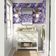 Papel de Parede Vinílico Autocolante Removível Roxo com Garças Voando, Impermeável, para Quartos, Salas e Armários - S4Sassy 63,5 cm (L) × 152,4 cm (C) / Roxo - Vinil Texturizado