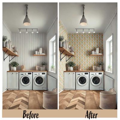 Papel Vinílico Autoadesivo À Prova d'Água Estampa Arco de Tulipas Chique Laranja para Quartos, Ambientes Alugados e Armários - S4Sassy 63,5 cm (L) × 304,8 cm (C) / Laranja - Vinil Liso