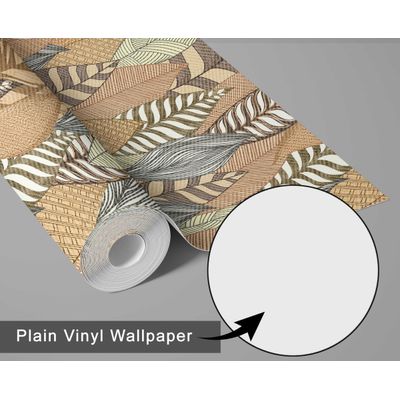 Papel de Parede Prado Botânico Marrom Autoadesivo, Decoração DIY Fácil Para Quarto Estilo Fazenda, Sala, Armários e Espaços - S4Sassy 63,5 cm (L) × 304,8 cm (C) / Marrom - Vinil Liso