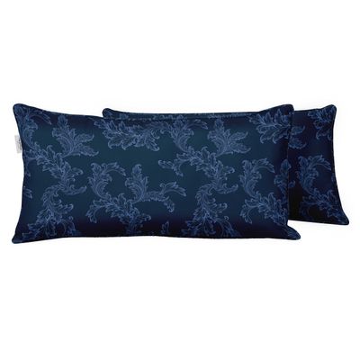 Capa para Almofada Lombar em Poliéster para Uso Interno/Externo, Retangular, À Prova D'Água para Móveis de Pátio - Vargottam 30,48 Cm × 50,8 Cm / Azul