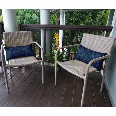 Capa para Almofada Lombar em Poliéster para Uso Interno/Externo, Retangular, À Prova D'Água para Móveis de Pátio - Vargottam 30,48 Cm × 50,8 Cm / Azul