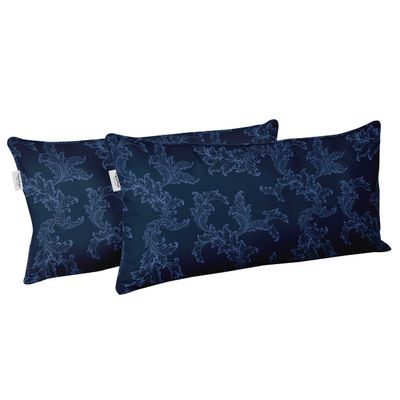 Capa para Almofada Lombar em Poliéster para Uso Interno/Externo, Retangular, À Prova D'Água para Móveis de Pátio - Vargottam 30,48 Cm × 50,8 Cm / Azul