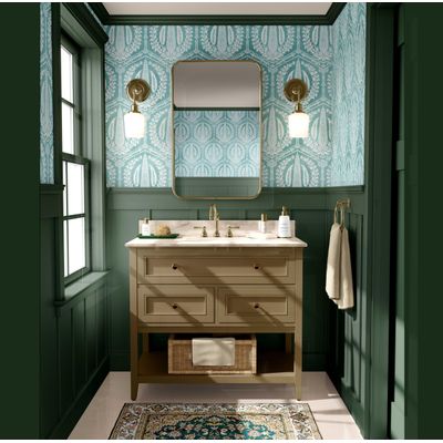 Papel de Parede Vintage Cipreste Verde, Vinílico Autoadesivo, Fácil Aplicação DIY para Quarto Estilo Fazenda, Armários, Salas - S4Sassy 63,5 cm (L) × 304,8 cm (C) / Verde - Vinil Liso