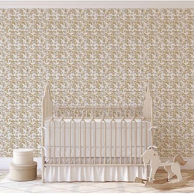 Papel Contact Vinílico Autoadesivo Floral Chique, À Prova d'Água - Bege, Removível para Quartos, Salas, Locatários e Armários - S4Sassy 63,5 cm (L) × 304,8 cm (C) / Bege - Vinil Liso