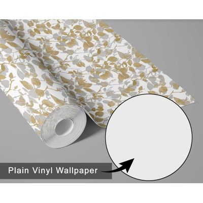 Papel Contact Vinílico Autoadesivo Floral Chique, À Prova d'Água - Bege, Removível para Quartos, Salas, Locatários e Armários - S4Sassy 63,5 cm (L) × 304,8 cm (C) / Bege - Vinil Liso