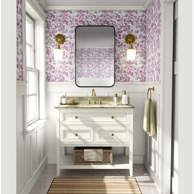 Papel de Parede Vinílico Autocolante Peel & Stick Floral Chic À Prova d'Água Rosa Removível Para Quartos, Salas e Armários - S4Sassy 63,5 cm (L) × 304,8 cm (C) / Rosa - Vinil Liso