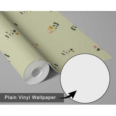 Papel de Parede Floresta Ornamental Verde Autoadesivo - Decoração DIY Fácil para Quarto Estilo Fazenda, Sala, Armários - S4Sassy 63,5 cm (L) × 609,6 cm (C) / Verde - Vinil Liso