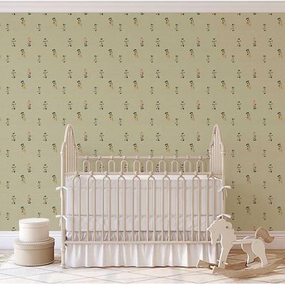 Papel de Parede Floresta Ornamental Verde Autoadesivo - Decoração DIY Fácil para Quarto Estilo Fazenda, Sala, Armários - S4Sassy 63,5 cm (L) × 609,6 cm (C) / Verde - Vinil Liso