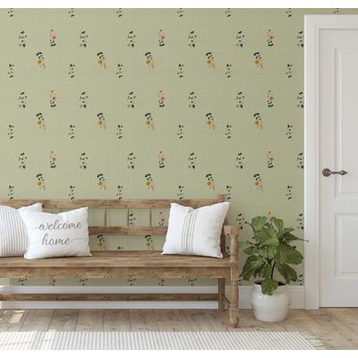 Papel de Parede Floresta Ornamental Verde Autoadesivo - Decoração DIY Fácil para Quarto Estilo Fazenda, Sala, Armários - S4Sassy 63,5 cm (L) × 609,6 cm (C) / Verde - Vinil Liso