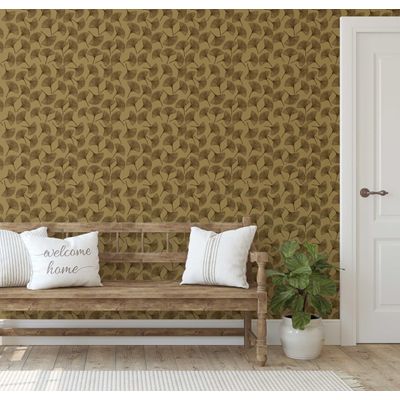 Papel de Parede Vinílico Autoadesivo Ginkgo Verde Impermeável, Removível para Quartos, Sala, Espaços de Locatários e Armários - S4Sassy 63,5 cm (L) × 304,8 cm (C) / Verde - Vinil Liso