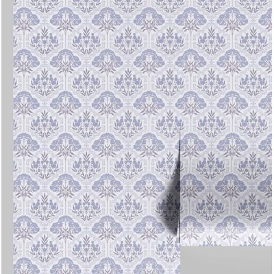 Papel de Parede Vinílico Autoadesivo Árvore Vintage Azul  Fácil Aplicação DIY para Quarto Estilo Fazenda, Sala, Armários - S4Sassy 63,5 cm (L) × 304,8 cm (C) / Azul - Vinil Liso