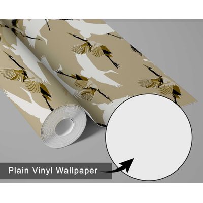 Papel de Parede Vinílico Autoadesivo Chique Grous em Voo à Prova d'Água Verde, Removível para Quarto, Sala e Armários - S4Sassy 63,5 cm (L) × 304,8 cm (C) / Verde - Vinil Liso