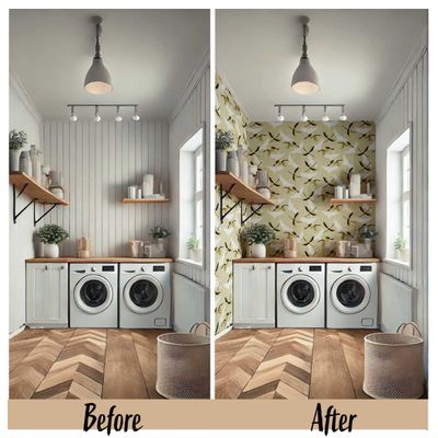 Papel de Parede Vinílico Autoadesivo Chique Grous em Voo à Prova d'Água Verde, Removível para Quarto, Sala e Armários - S4Sassy 63,5 cm (L) × 304,8 cm (C) / Verde - Vinil Liso