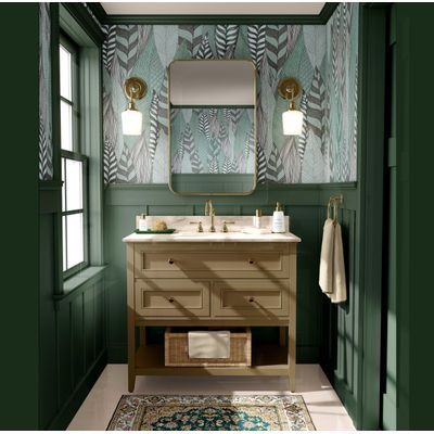Papel de Parede Prado Botânico Verde Autoadesivo, Decoração DIY Fácil para Quarto Estilo Fazenda, Sala, Armários - S4Sassy 63,5 cm (L) × 914,4 cm (C) / Verde - Vinil Liso