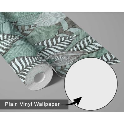 Papel de Parede Prado Botânico Verde Autoadesivo, Decoração DIY Fácil para Quarto Estilo Fazenda, Sala, Armários - S4Sassy 63,5 cm (L) × 914,4 cm (C) / Verde - Vinil Liso