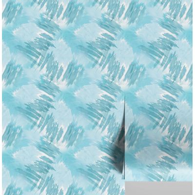 Papel de Parede Vinílico Autoadesivo com Pinceladas Azuis, Envolvente Decorativo, Fácil DIY para Quarto, Armários e Salas - S4Sassy 63,5 cm (L) × 609,6 cm (C) / Azul - Vinil Liso