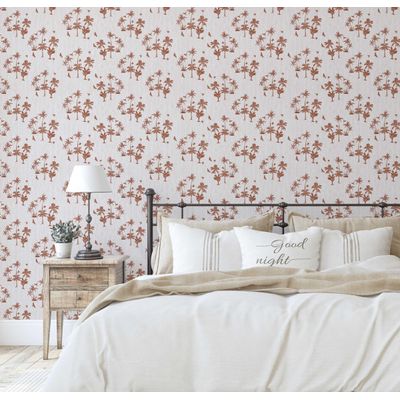Papel de Parede Mini Palm Island Marrom Autoadesivo em Vinil, Revestimento Decorativo Fácil DIY para Quarto, Sala, Armários - S4Sassy 63,5 cm (L) × 914,4 cm (C) / Marrom - Vinil Liso