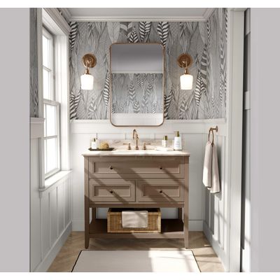 Papel de Parede Prado Botânico Cinza Autoadesivo, Decoração DIY Fácil para Quarto Estilo Fazenda, Sala, Armários - S4Sassy 63,5 cm (L) × 304,8 cm (C) / Cinza - Vinil Liso