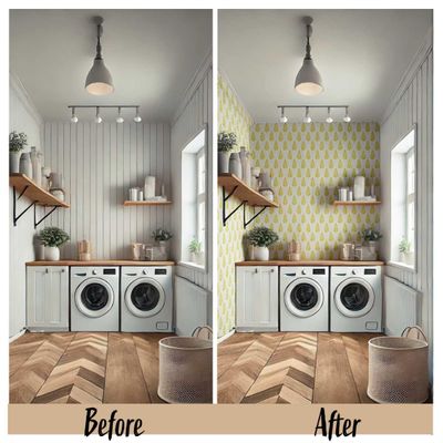 Papel de Parede Autoadesivo Mini Folha Chic Impermeável Amarelo, Removível para Quartos, Salas, Armários e Espaços para Inquilinos - S4Sassy 63,5 cm (L) × 609,6 cm (C) / Amarelo - Vinil Liso