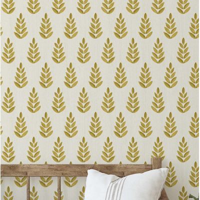 Papel de Parede Autoadesivo Mini Folha Chic Impermeável Amarelo, Removível para Quartos, Salas, Armários e Espaços para Inquilinos - S4Sassy 63,5 cm (L) × 609,6 cm (C) / Amarelo - Vinil Liso