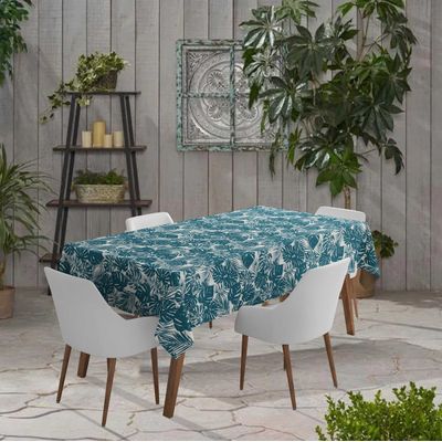 Toalha de Mesa Impermeável Interna/Externa para Pátio - Capa Primavera/Verão para Mesa de Quintal/Churrasco/Piquenique - Vargottam 147,32 Cm × 259,08 Cm / Verde
