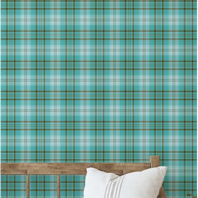 Papel de Parede Xadrez Clássico Azul, Vinílico Autoadesivo, Aplicação Fácil Faça Você Mesmo Para Quarto e Sala - S4Sassy 63,5 cm (L) × 609,6 cm (C) / Azul - Vinil Liso