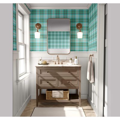 Papel de Parede Xadrez Clássico Azul, Vinílico Autoadesivo, Aplicação Fácil Faça Você Mesmo Para Quarto e Sala - S4Sassy 63,5 cm (L) × 609,6 cm (C) / Azul - Vinil Liso