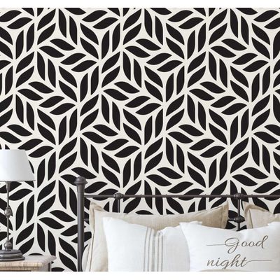 Papel de Parede Folha em Grade Moderno, Preto, Vinil Autoadesivo, Aplicação Fácil DIY para Quarto, Armários e Salas - S4Sassy 63,5 cm (L) × 609,6 cm (C) / Preto - Vinil Liso