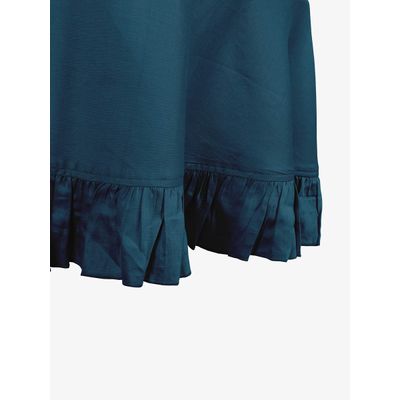 Toalha de Mesa Redonda com Babados para Cozinha e Sala de Jantar, Capa para Tampo de Mesa, Decoração, Algodão Lisa, Azul - Vargottam 137,16 Cm × 137,16 Cm – Quadrado / Azul