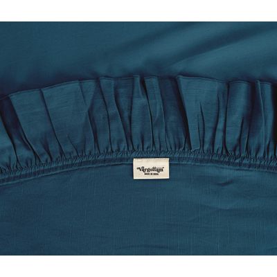 Toalha de Mesa Redonda com Babados para Cozinha e Sala de Jantar, Capa para Tampo de Mesa, Decoração, Algodão Lisa, Azul - Vargottam 137,16 Cm × 137,16 Cm – Quadrado / Azul