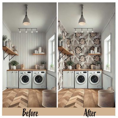 Papel de Parede Vinílico Autoadesivo Monstera Chic À Prova D'Água Marrom, Removível para Quartos, Salas, Locatários e Armários - S4Sassy 63,5 cm (L) × 152,4 cm (C) / Marrom - Vinil Texturizado