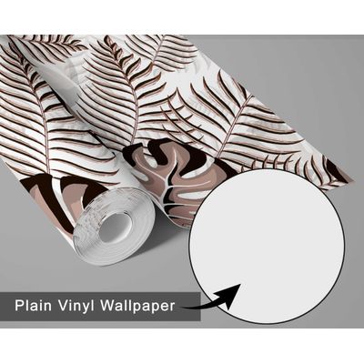 Papel de Parede Vinílico Autoadesivo Monstera Chic À Prova D'Água Marrom, Removível para Quartos, Salas, Locatários e Armários - S4Sassy 63,5 cm (L) × 152,4 cm (C) / Marrom - Vinil Texturizado