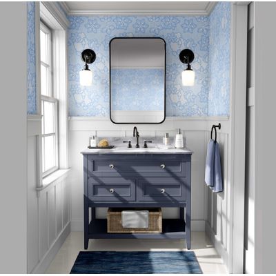 Papel de Parede Floral Coração em Renda Estilo Cottage Azul, Vinil Autoadesivo, Fácil DIY para Quarto de Fazenda, Sala, Armários - S4Sassy 63,5 cm (L) × 152,4 cm (C) / Azul - Vinil Texturizado
