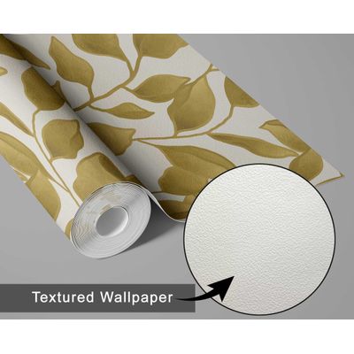 Papel Vinílico Autoadesivo Folhagem Chique À Prova d'água, Verde, Removível para Quartos, Salas, Espaços Alugados e Armários - S4Sassy 63,5 cm (L) × 152,4 cm (C) / Verde - Vinil Texturizado